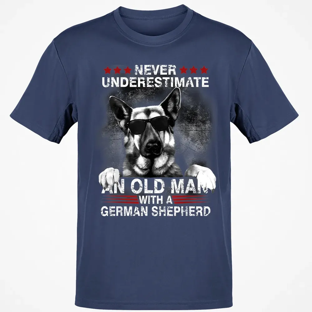 Never Underestimate An Old Man   German Shepherd Dog Classic Unisex T-Shirt - 8