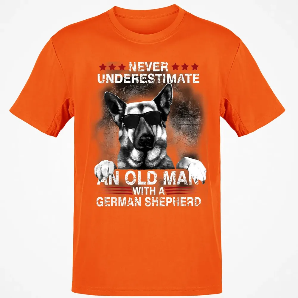 Never Underestimate An Old Man   German Shepherd Dog Classic Unisex T-Shirt - 9