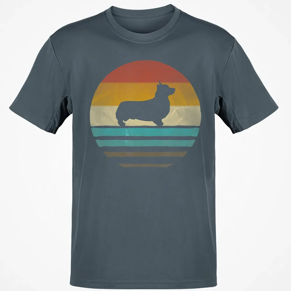 Corgi Dog Retro Vintage 60s 70s Silhouette Breed Funny Gift Classic Unisex T-Shirt - 4
