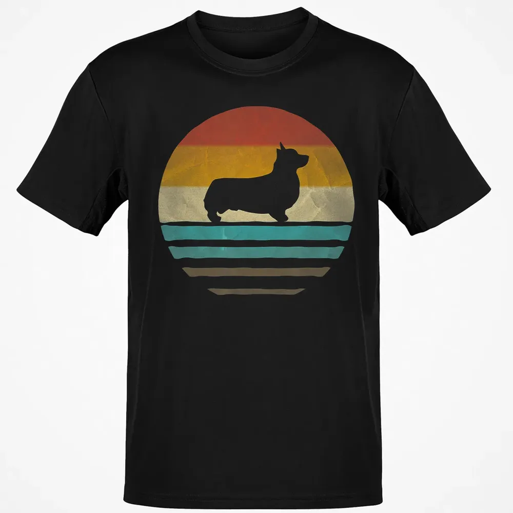 Corgi Dog Retro Vintage 60s 70s Silhouette Breed Funny Gift Classic Unisex T-Shirt - 2