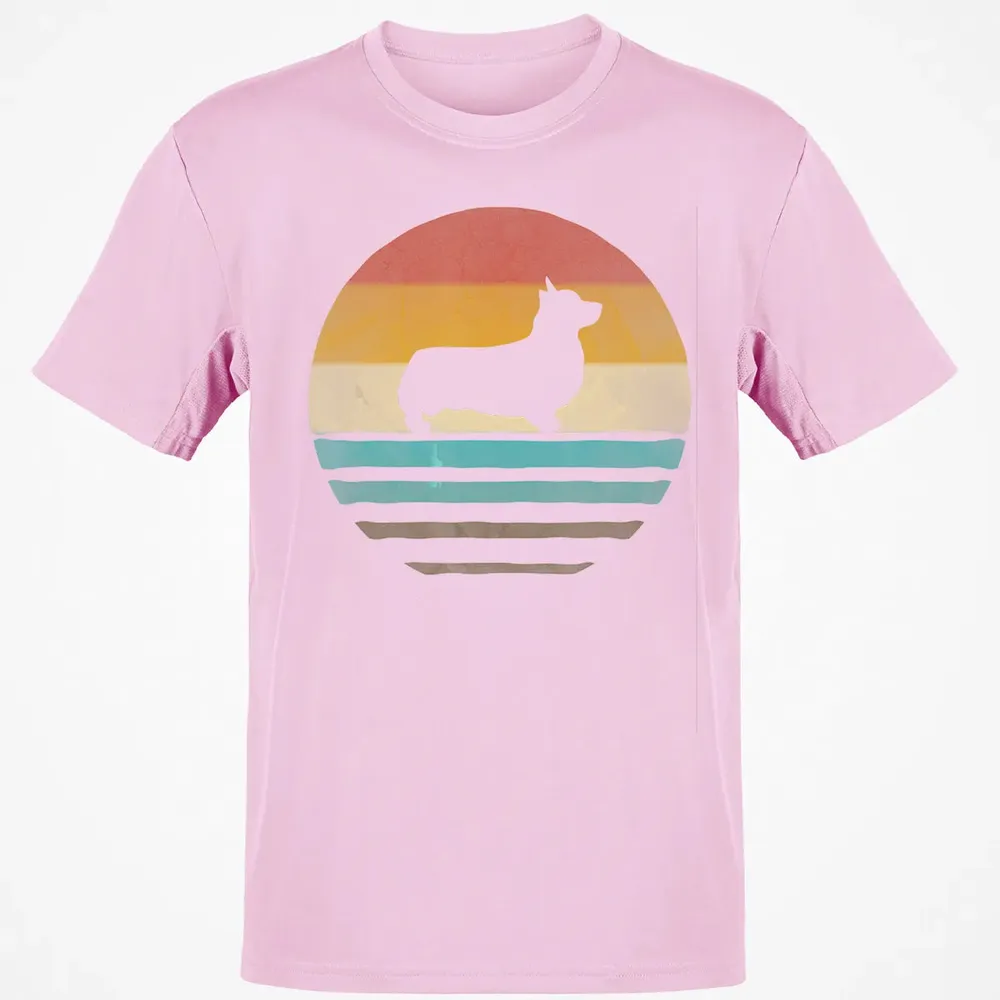 Corgi Dog Retro Vintage 60s 70s Silhouette Breed Funny Gift Classic Unisex T-Shirt - 6
