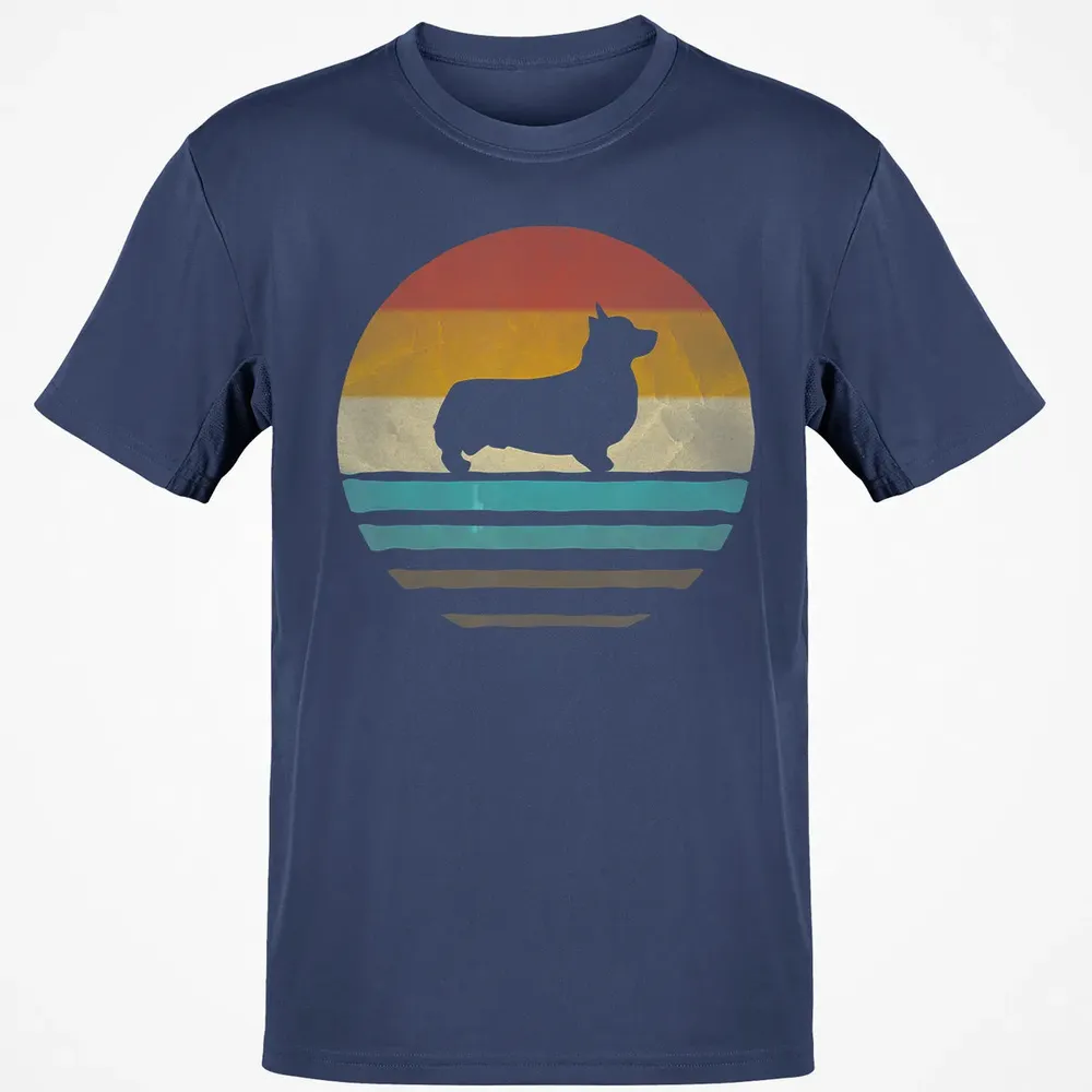 Corgi Dog Retro Vintage 60s 70s Silhouette Breed Funny Gift Classic Unisex T-Shirt - 8
