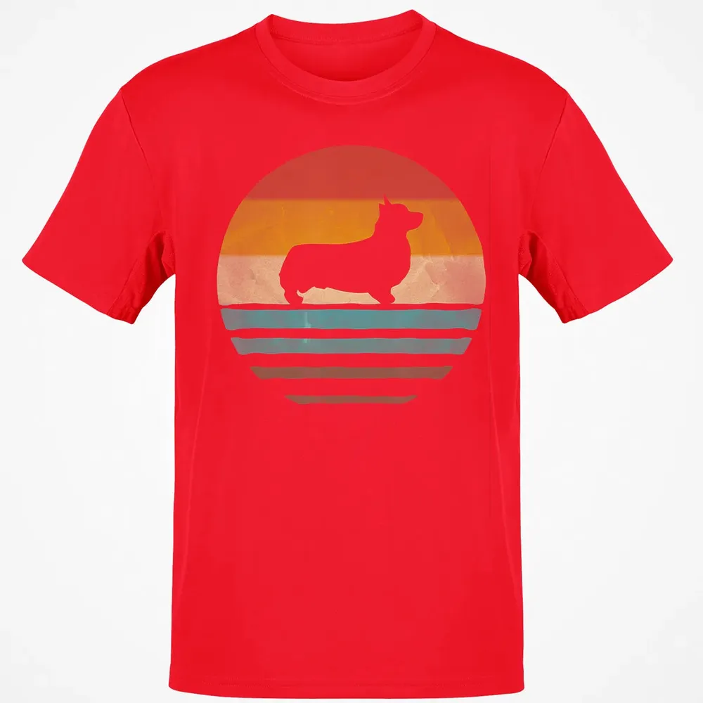 Corgi Dog Retro Vintage 60s 70s Silhouette Breed Funny Gift Classic Unisex T-Shirt - 11