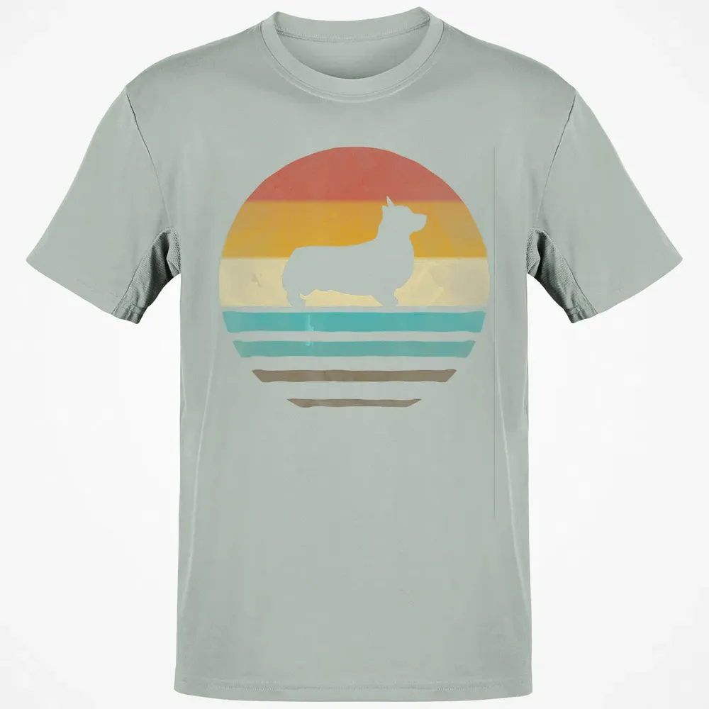 Corgi Dog Retro Vintage 60s 70s Silhouette Breed Funny Gift Classic Unisex T-Shirt - 3