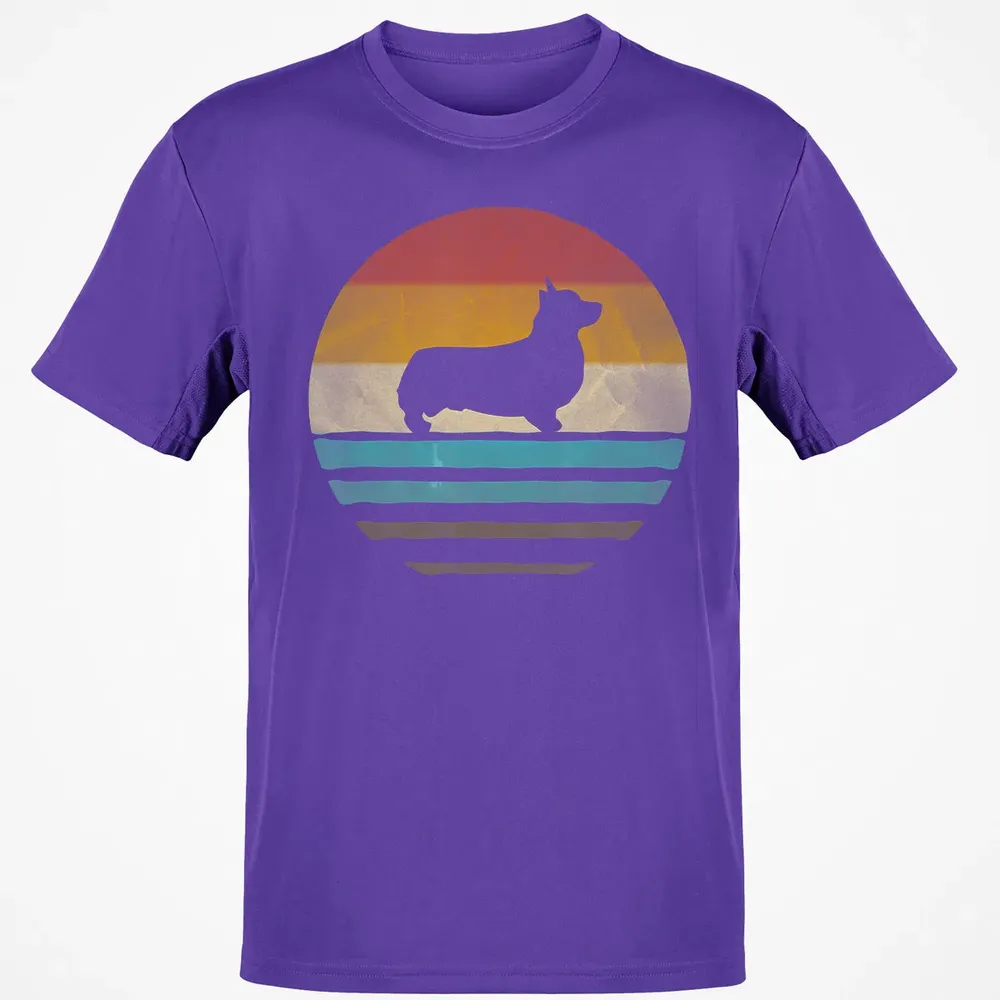 Corgi Dog Retro Vintage 60s 70s Silhouette Breed Funny Gift Classic Unisex T-Shirt - 10