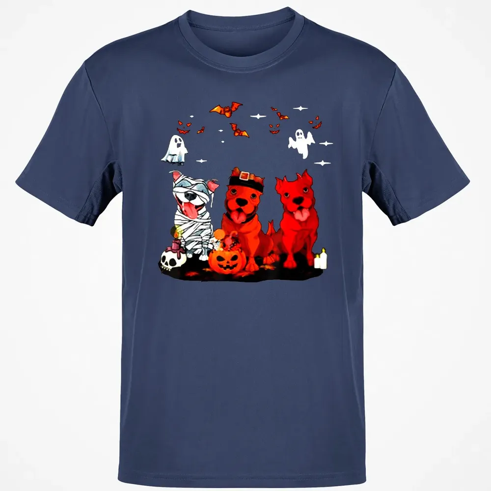 Pitbull Dog with Candy Pumpkin   Pitbull Halloween Classic Unisex T-Shirt - 8