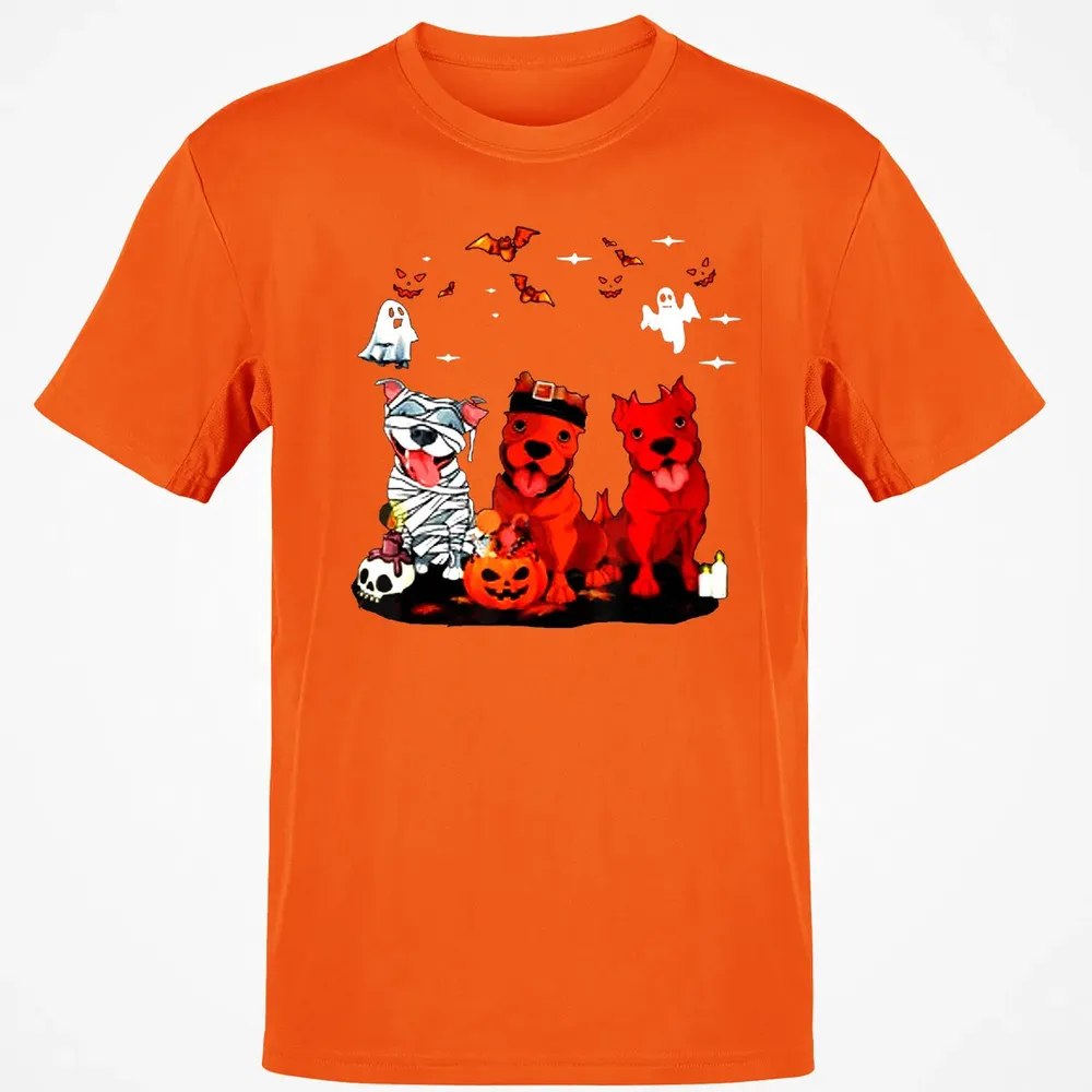 Pitbull Dog with Candy Pumpkin   Pitbull Halloween Classic Unisex T-Shirt - 9