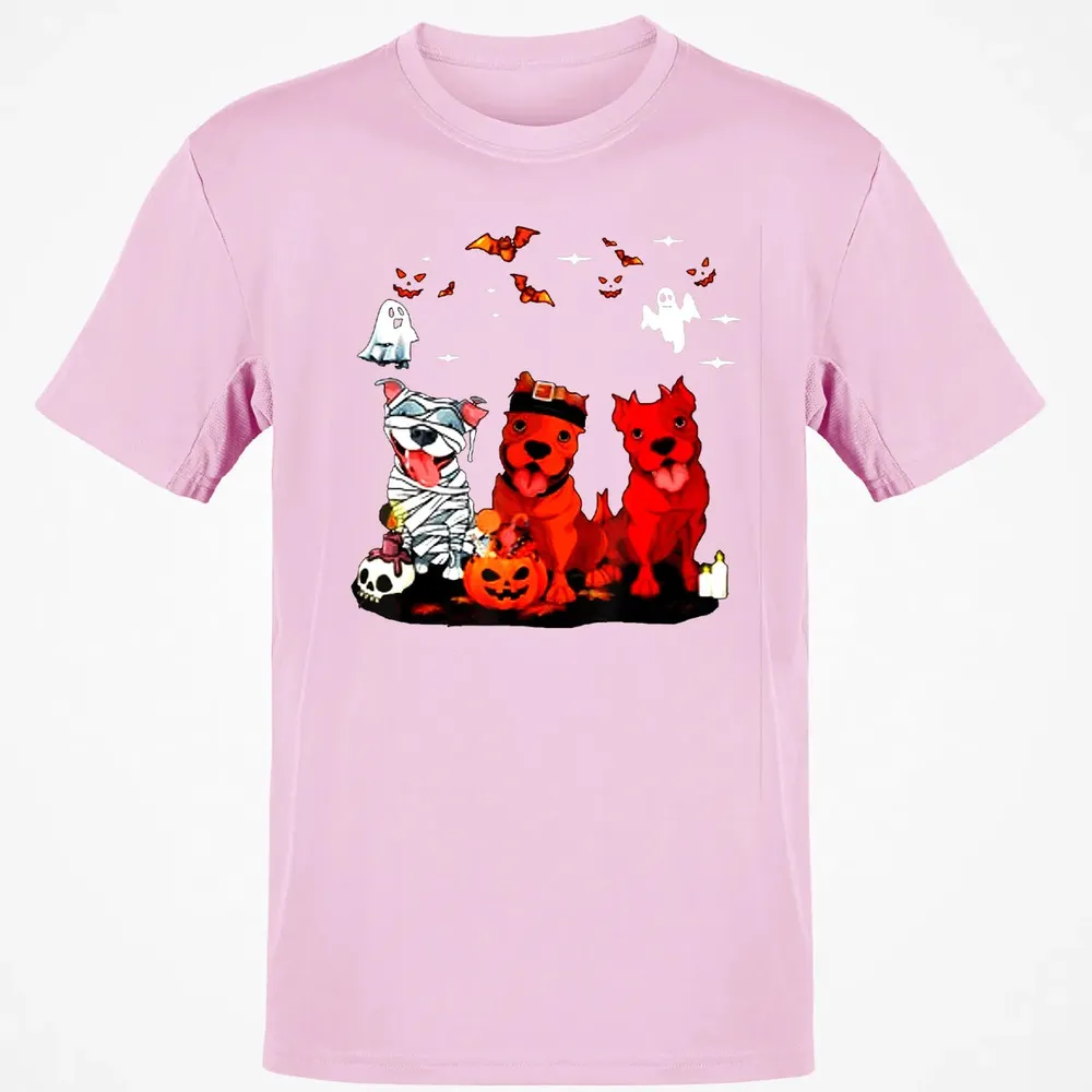 Pitbull Dog with Candy Pumpkin   Pitbull Halloween Classic Unisex T-Shirt - 6