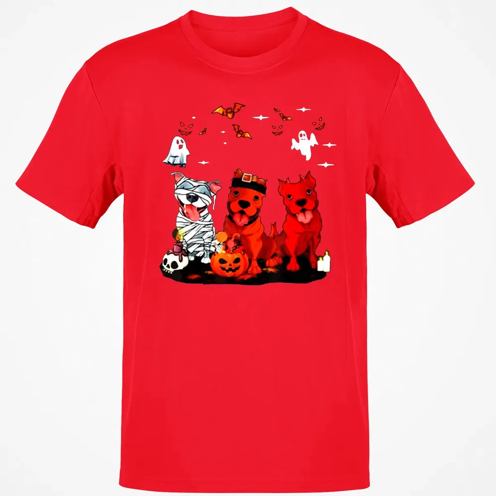 Pitbull Dog with Candy Pumpkin   Pitbull Halloween Classic Unisex T-Shirt - 11