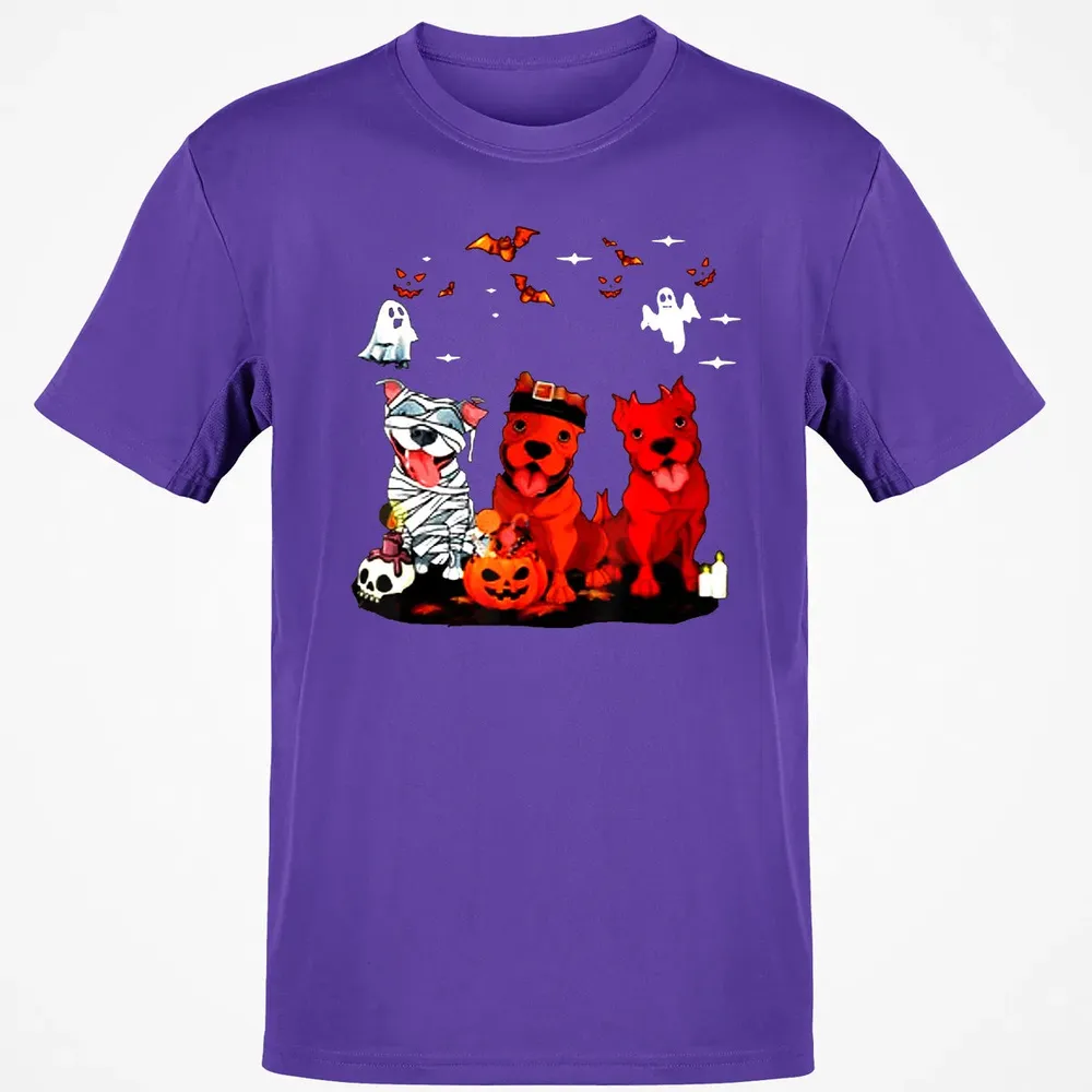 Pitbull Dog with Candy Pumpkin   Pitbull Halloween Classic Unisex T-Shirt - 10