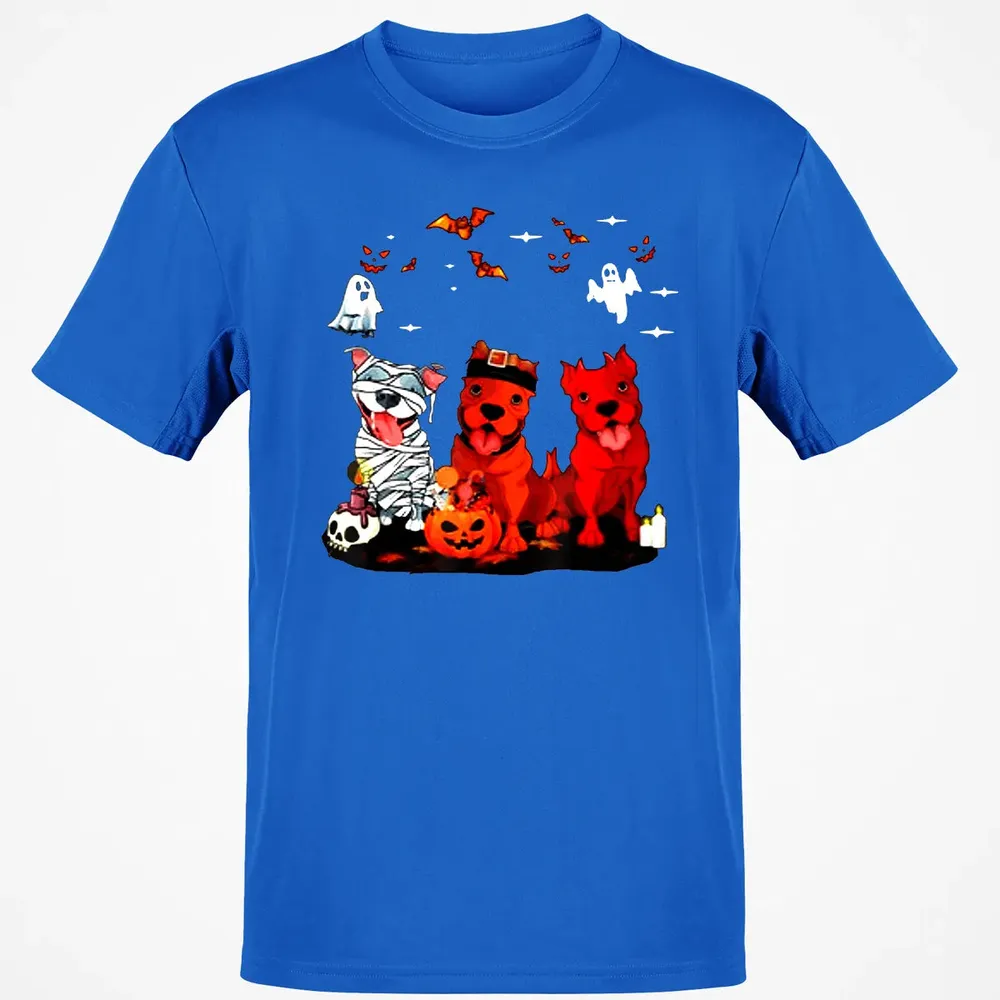 Pitbull Dog with Candy Pumpkin   Pitbull Halloween Classic Unisex T-Shirt - 12