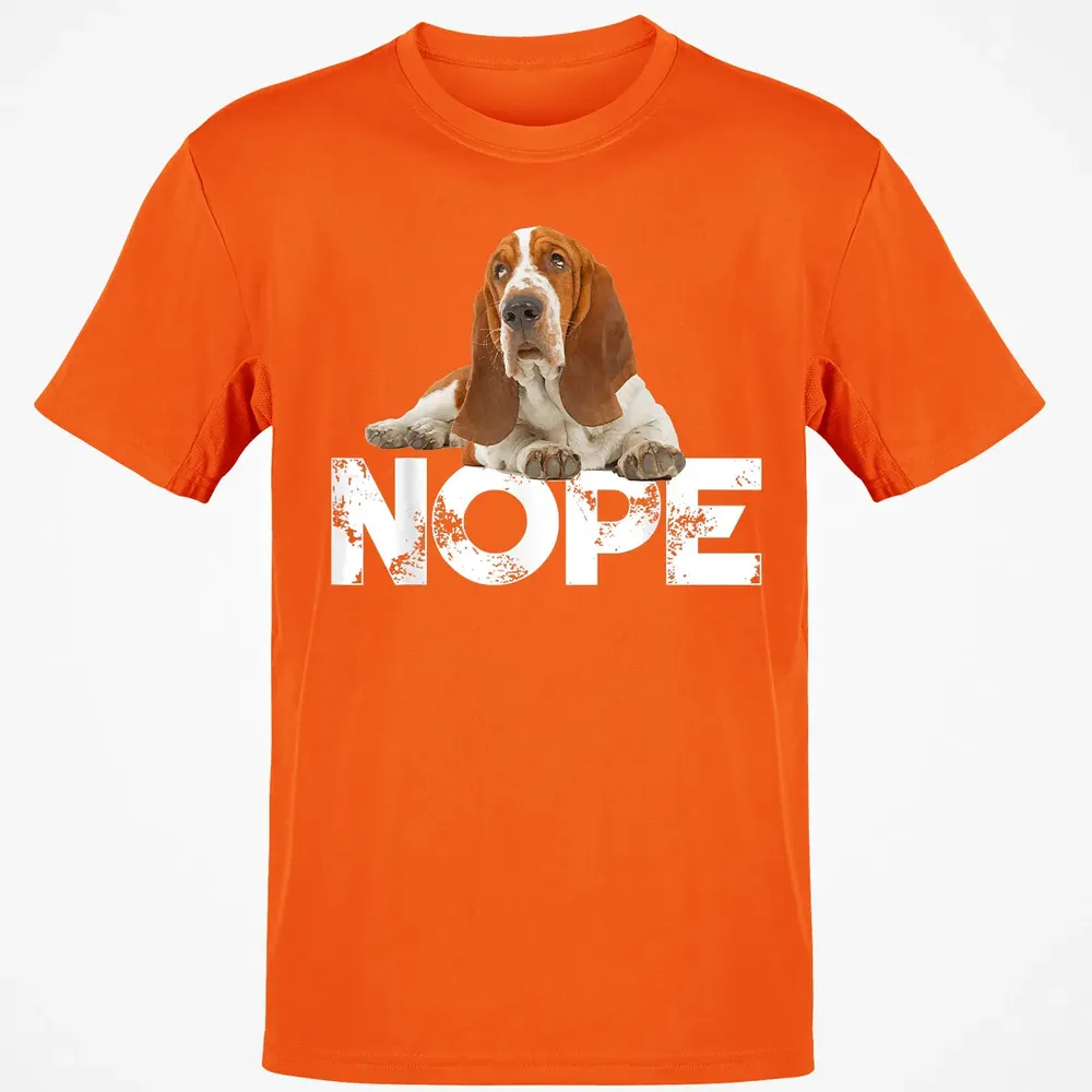Cute Nope Lazy Basset Hound Dog Classic Unisex T-Shirt - 9