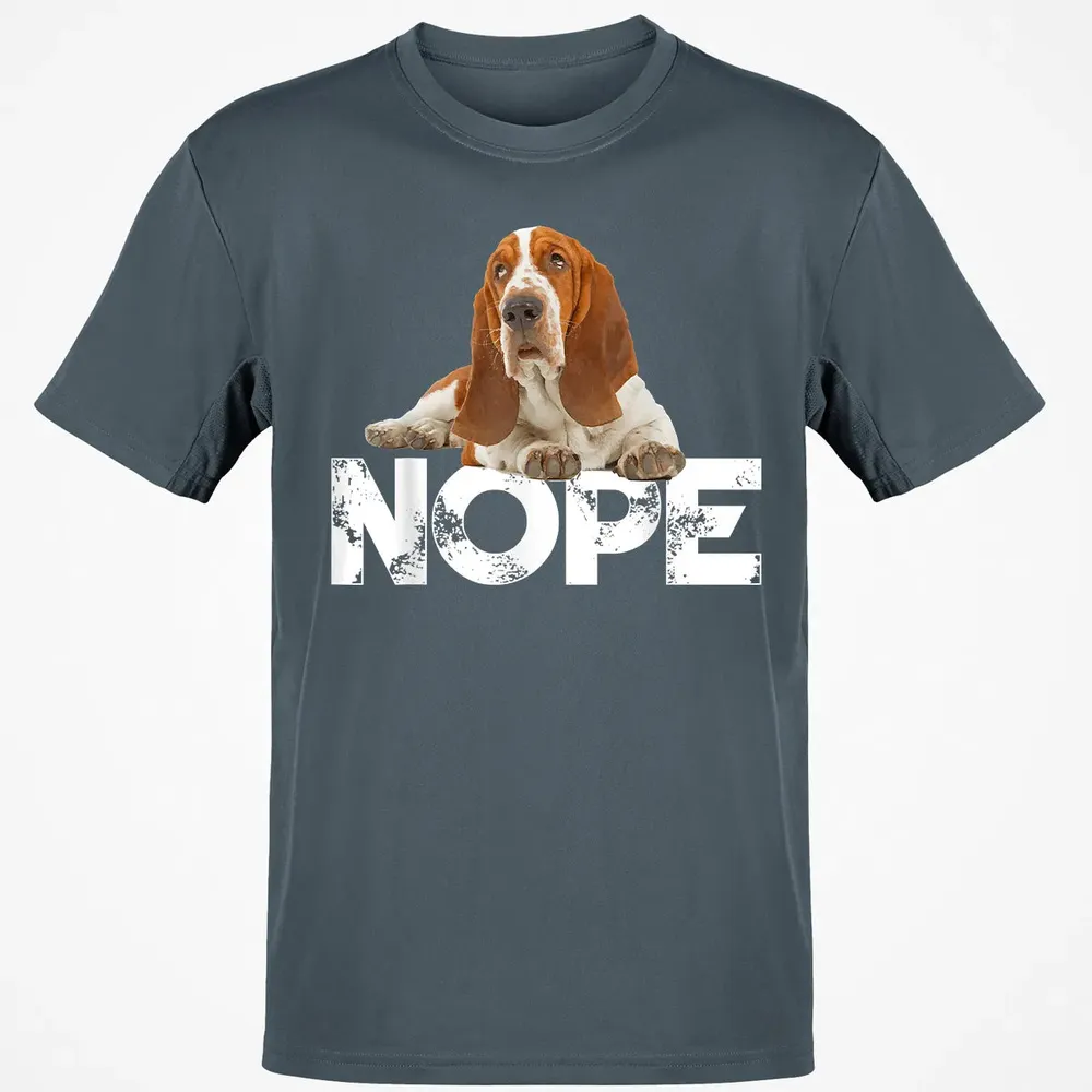 Cute Nope Lazy Basset Hound Dog Classic Unisex T-Shirt - 4