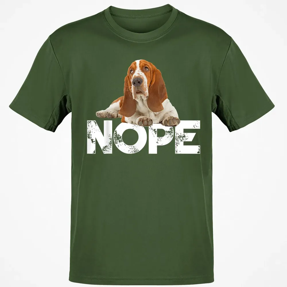 Cute Nope Lazy Basset Hound Dog Classic Unisex T-Shirt - 7