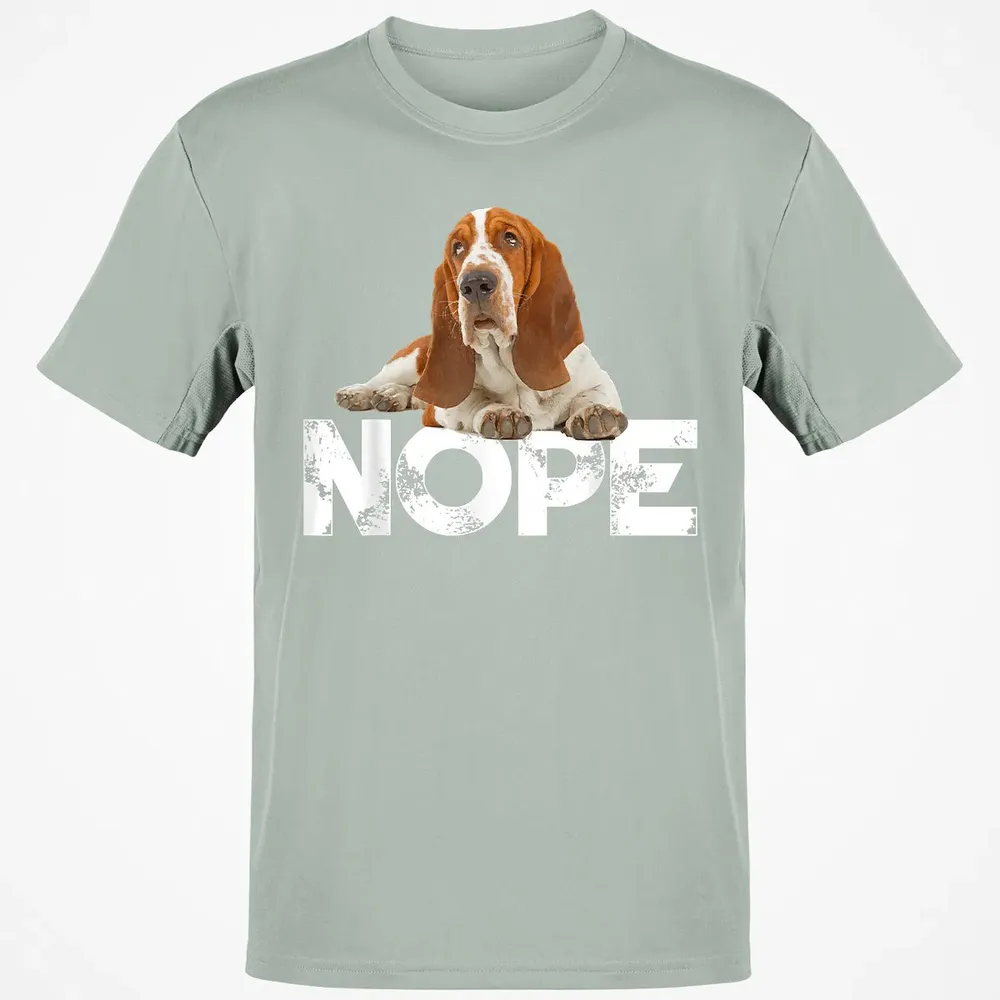 Cute Nope Lazy Basset Hound Dog Classic Unisex T-Shirt - 3
