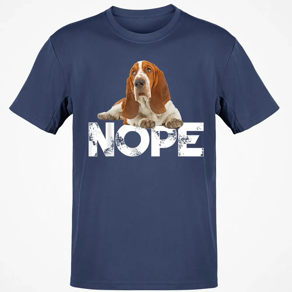 Cute Nope Lazy Basset Hound Dog Classic Unisex T-Shirt - 8
