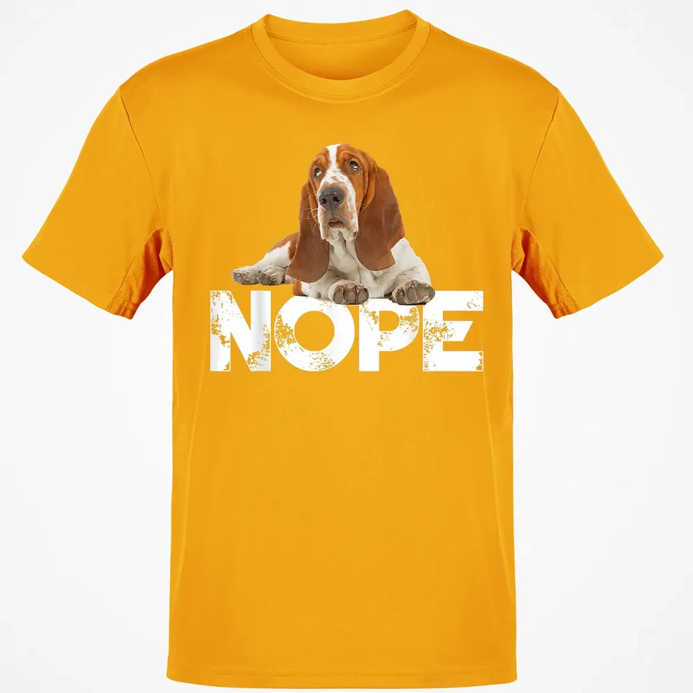 Cute Nope Lazy Basset Hound Dog Classic Unisex T-Shirt - 5