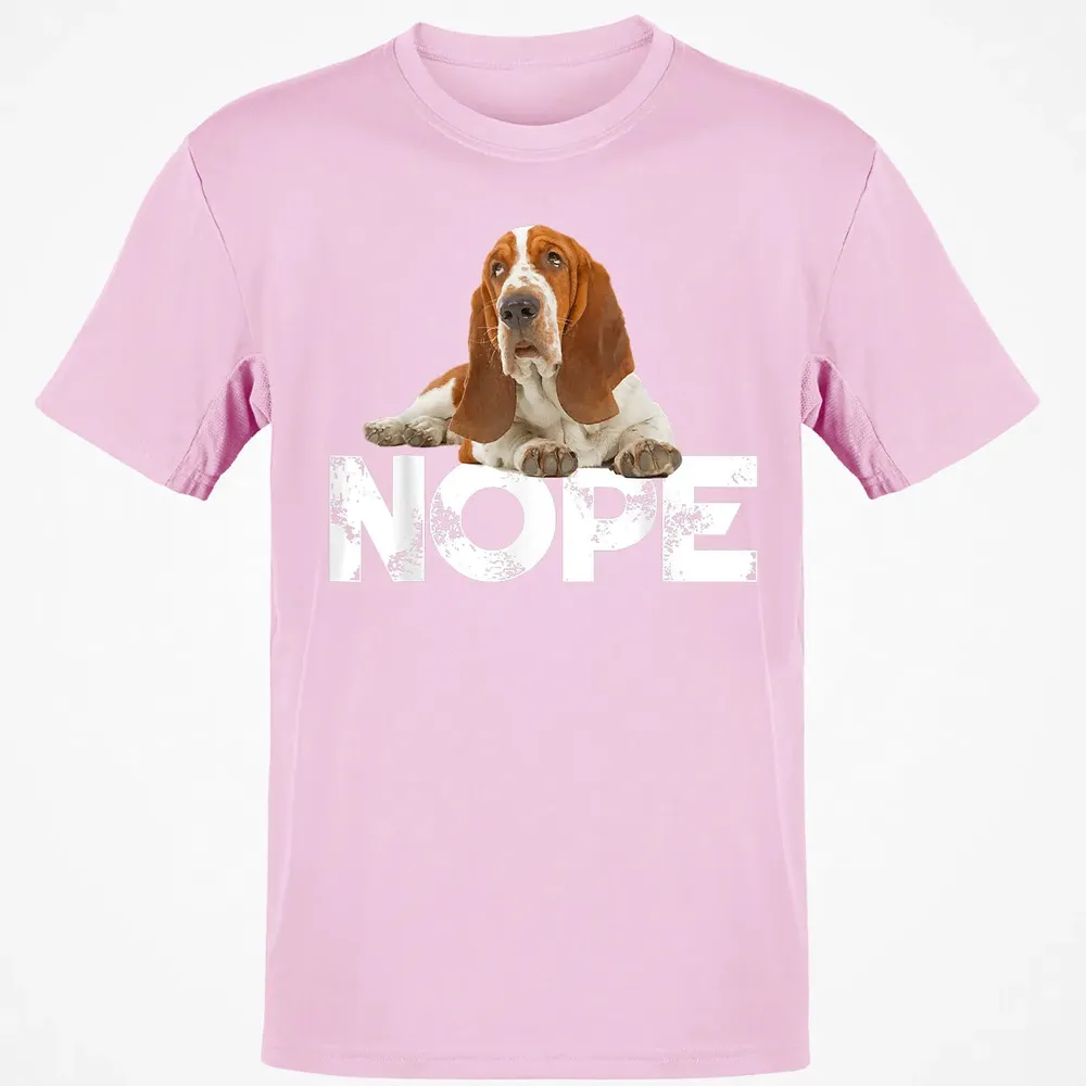 Cute Nope Lazy Basset Hound Dog Classic Unisex T-Shirt - 6