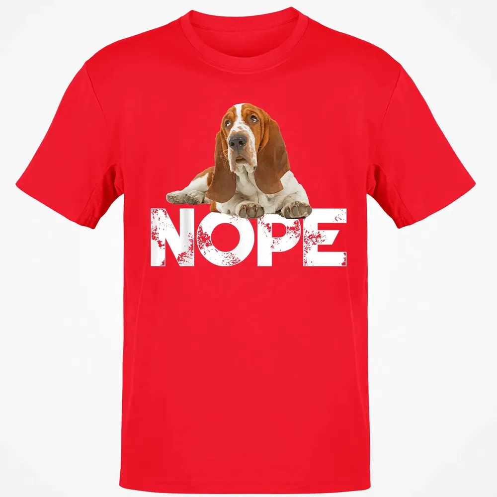 Cute Nope Lazy Basset Hound Dog Classic Unisex T-Shirt - 11