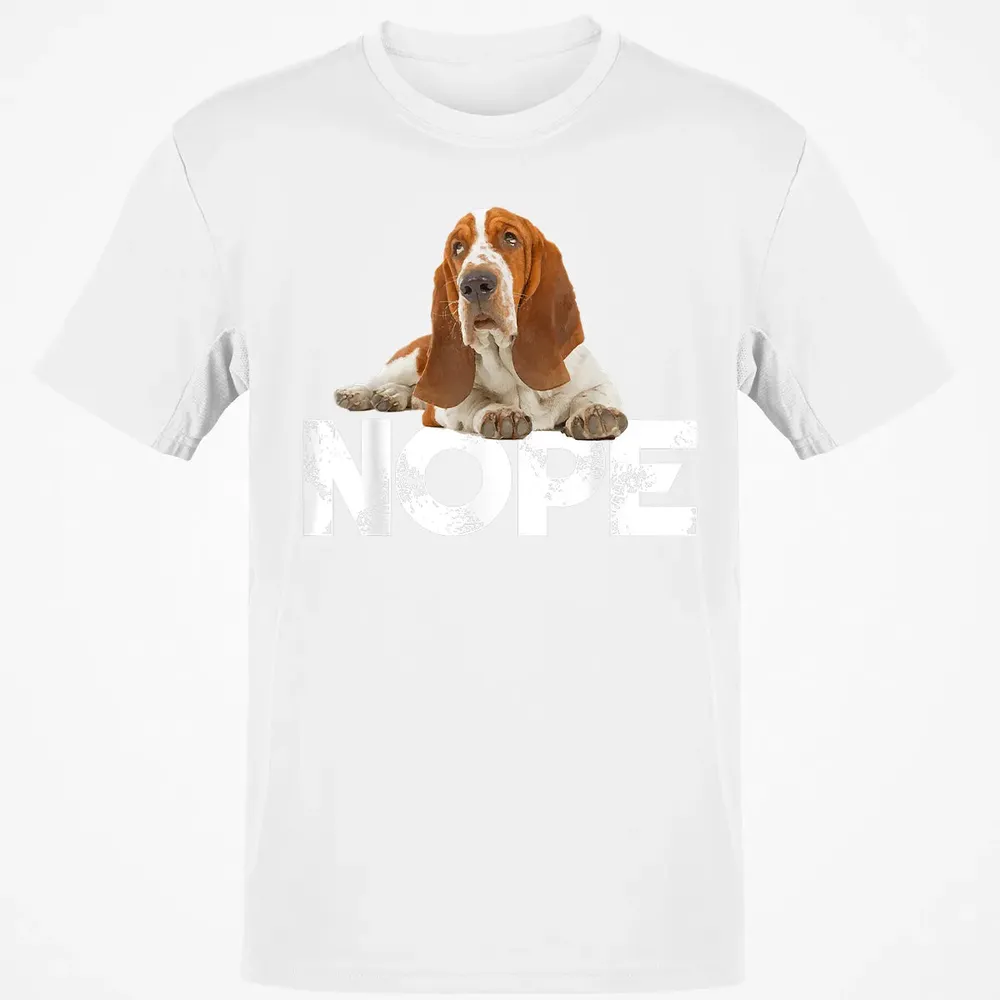 Cute Nope Lazy Basset Hound Dog Classic Unisex T-Shirt - 13
