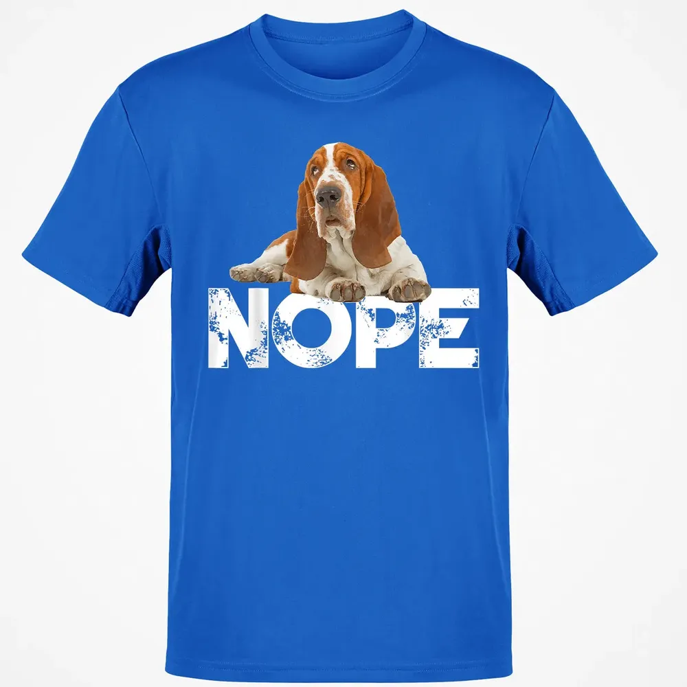 Cute Nope Lazy Basset Hound Dog Classic Unisex T-Shirt - 12