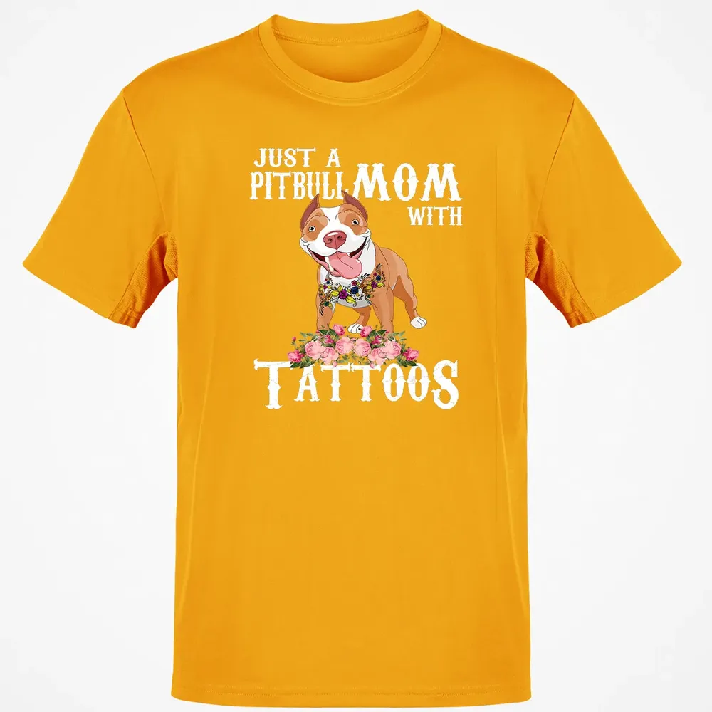 Pitbull mom with tattoos Classic Unisex T-Shirt - 5