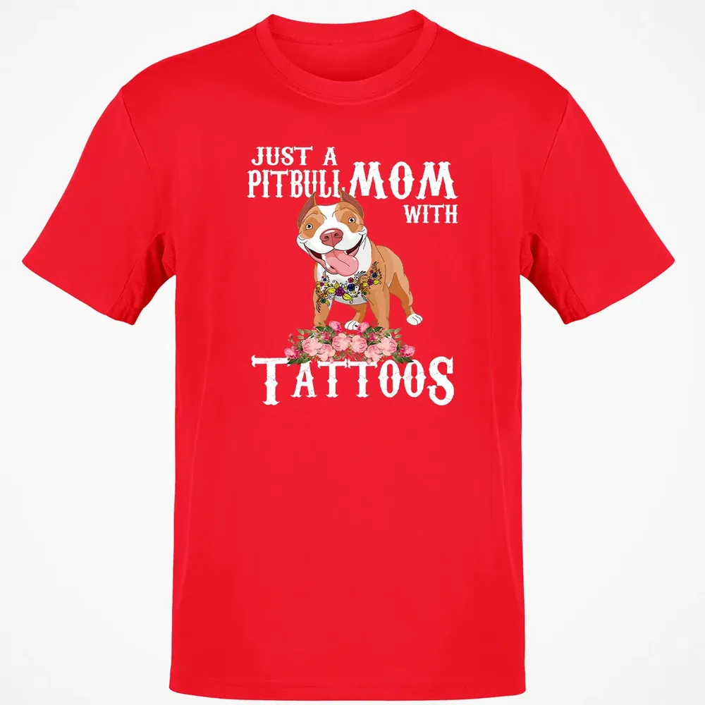 Pitbull mom with tattoos Classic Unisex T-Shirt - 11