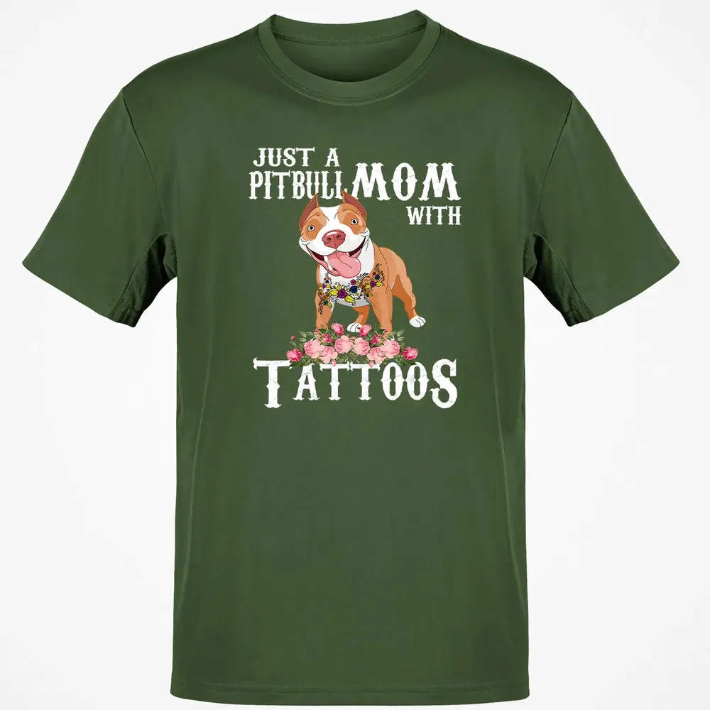 Pitbull mom with tattoos Classic Unisex T-Shirt - 7