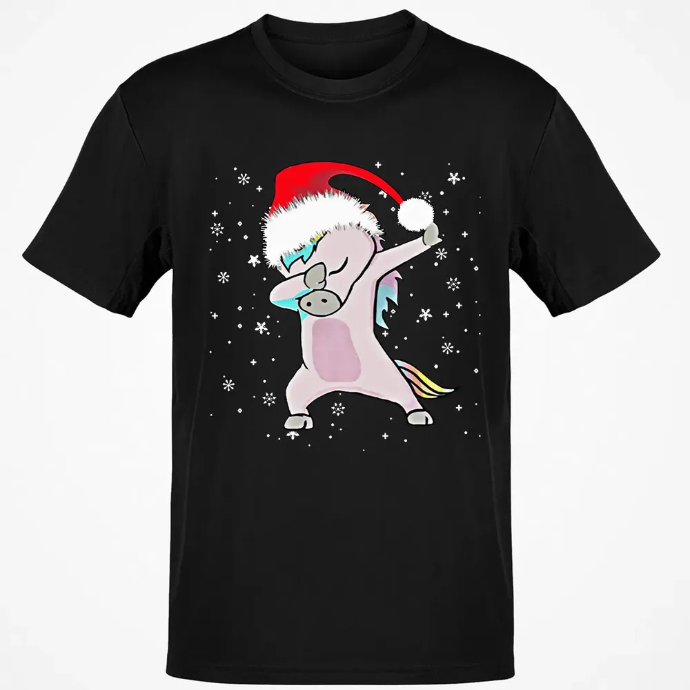 Unicorn Dabbing Christmas Classic Unisex T-Shirt - 2