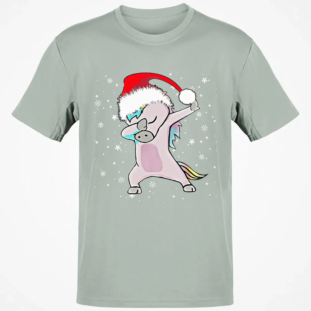 Unicorn Dabbing Christmas Classic Unisex T-Shirt - 3