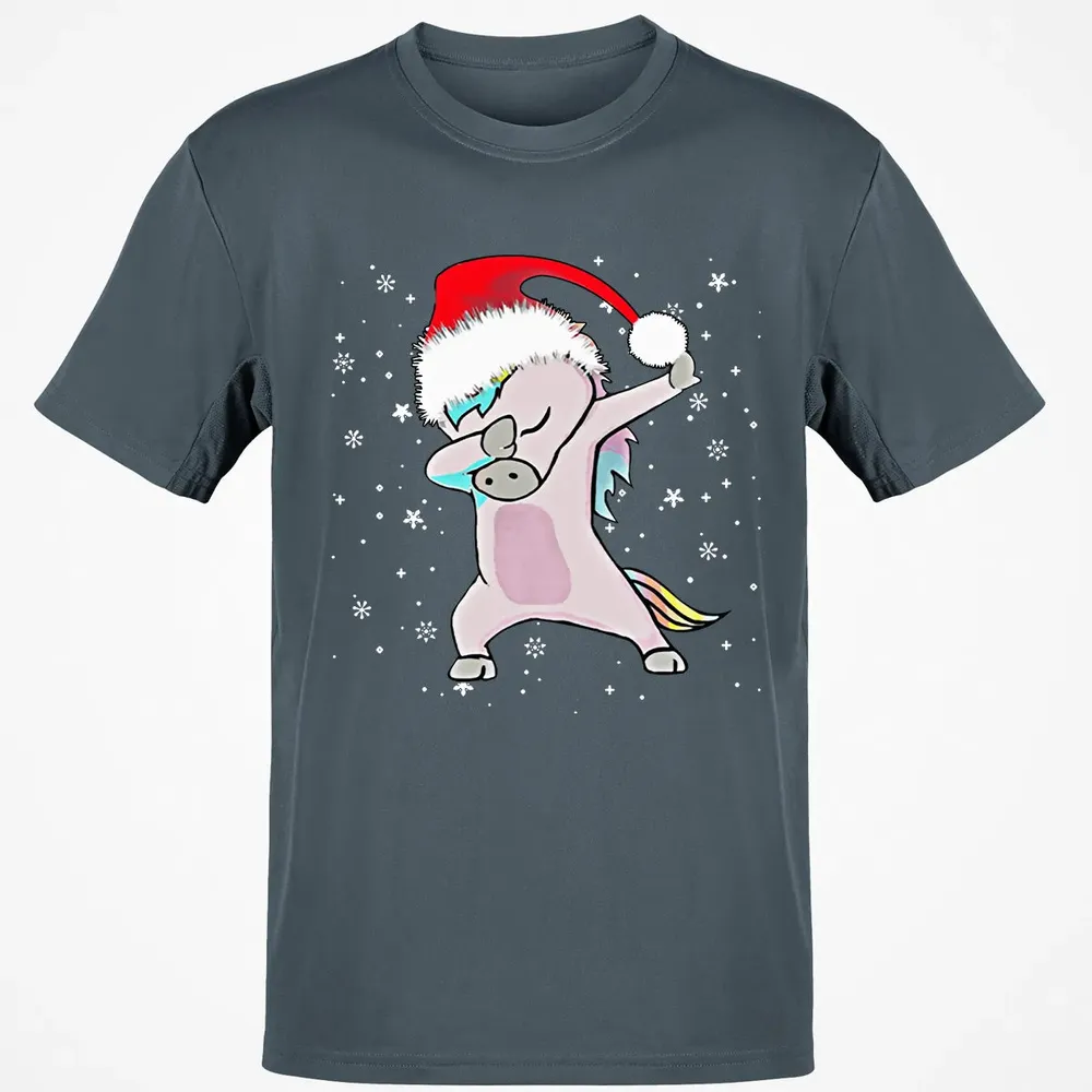 Unicorn Dabbing Christmas Classic Unisex T-Shirt - 4