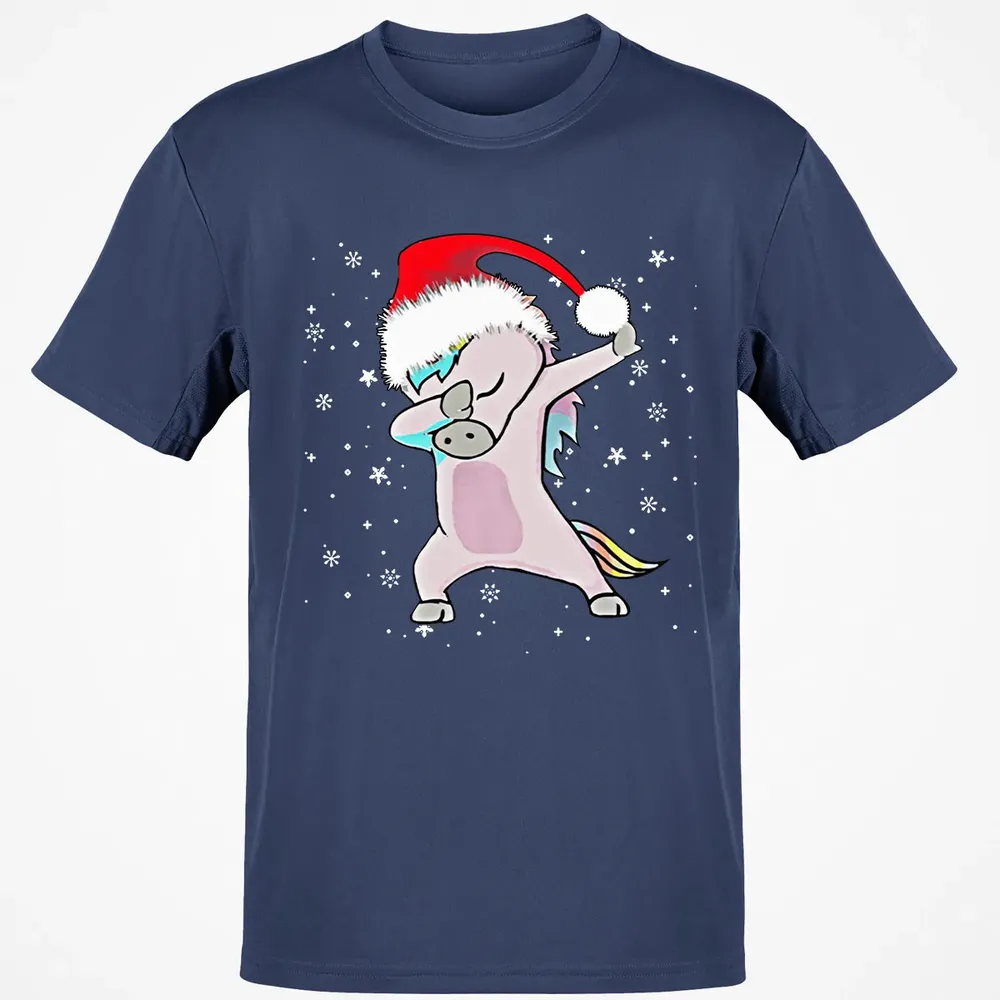 Unicorn Dabbing Christmas Classic Unisex T-Shirt - 8