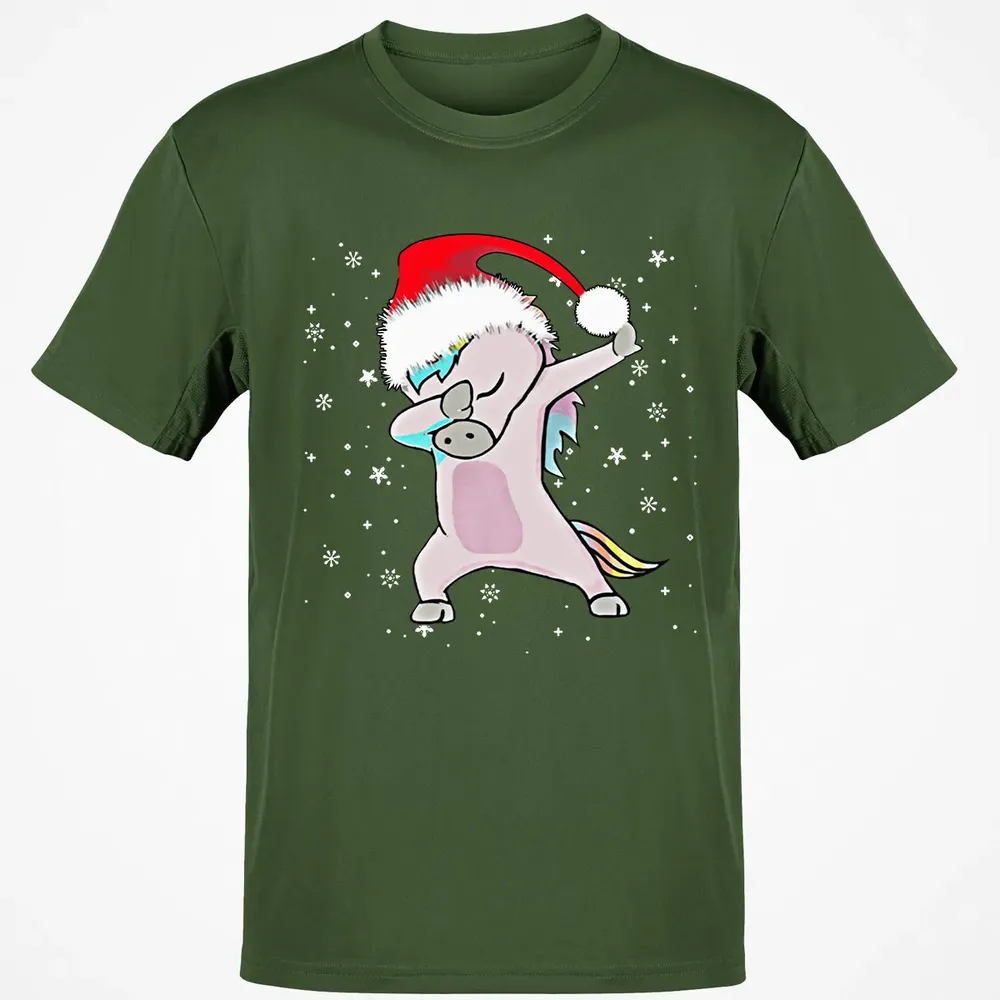 Unicorn Dabbing Christmas Classic Unisex T-Shirt - 7
