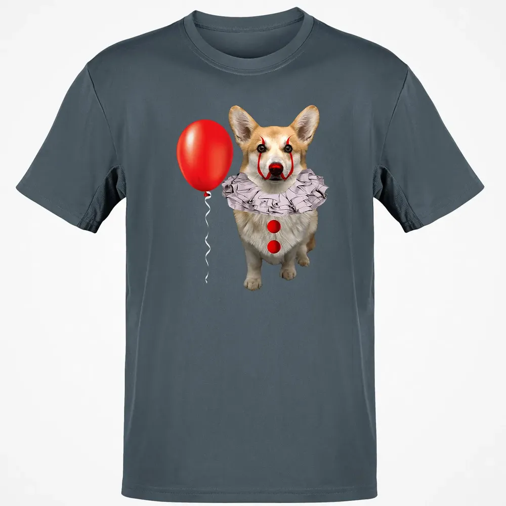 Corgi Scary Clown Funny Corgi Halloween Classic Unisex T-Shirt - 4