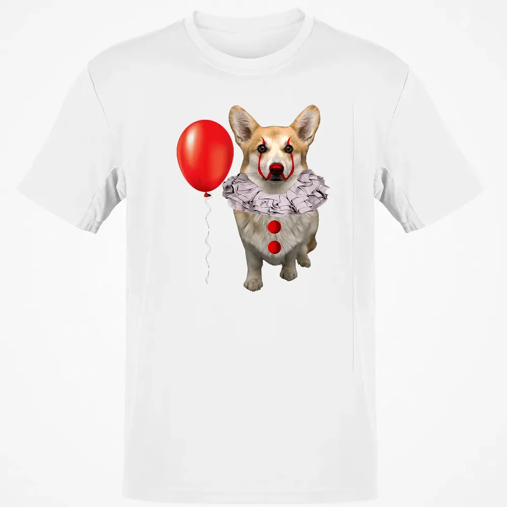 Corgi Scary Clown Funny Corgi Halloween Classic Unisex T-Shirt - 13