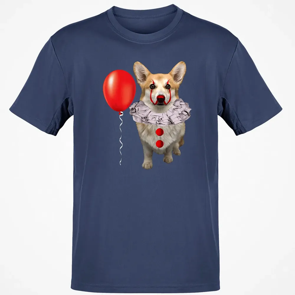 Corgi Scary Clown Funny Corgi Halloween Classic Unisex T-Shirt - 8