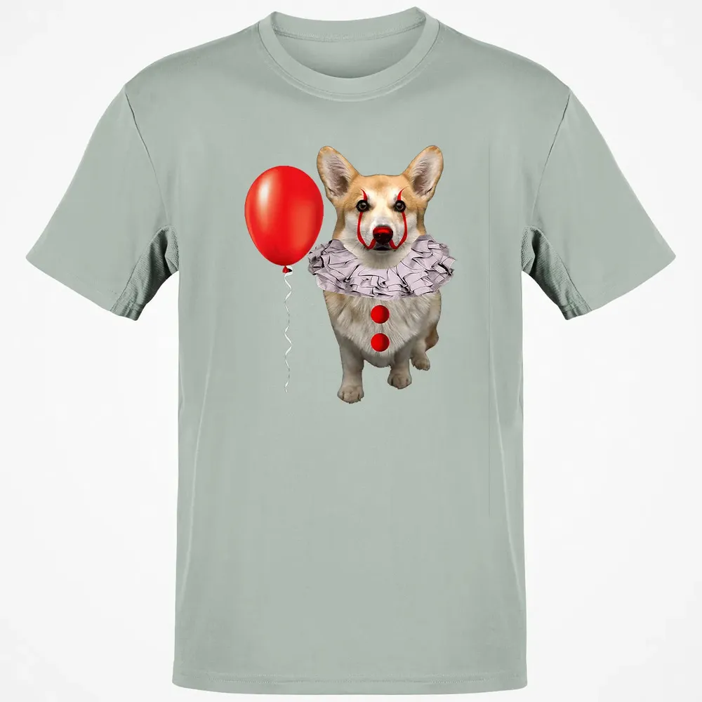 Corgi Scary Clown Funny Corgi Halloween Classic Unisex T-Shirt - 3