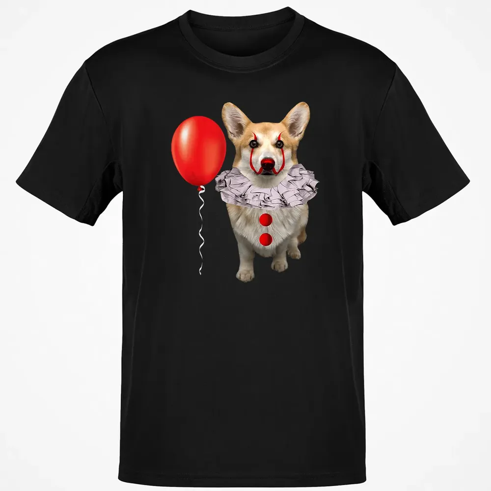 Corgi Scary Clown Funny Corgi Halloween Classic Unisex T-Shirt - 2