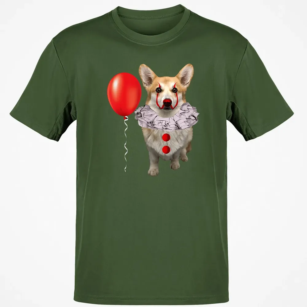 Corgi Scary Clown Funny Corgi Halloween Classic Unisex T-Shirt - 7