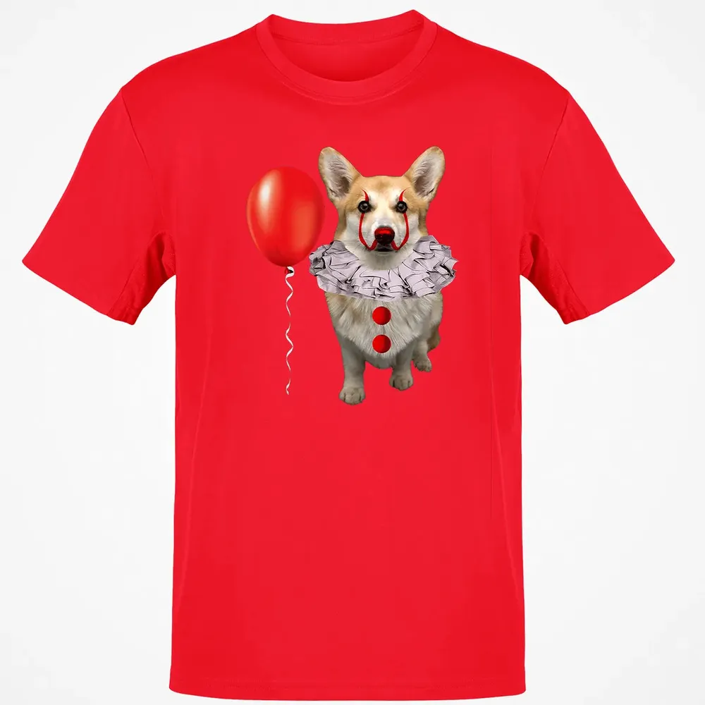 Corgi Scary Clown Funny Corgi Halloween Classic Unisex T-Shirt - 11