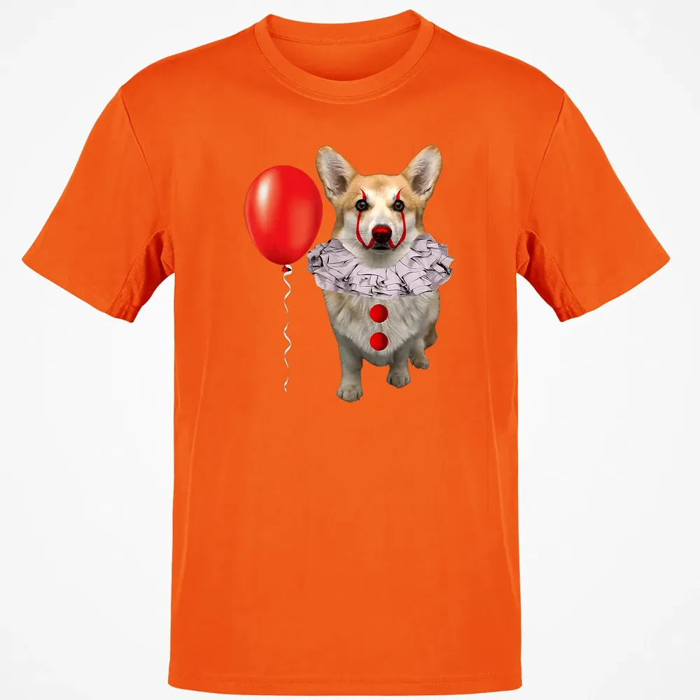 Corgi Scary Clown Funny Corgi Halloween Classic Unisex T-Shirt - 9