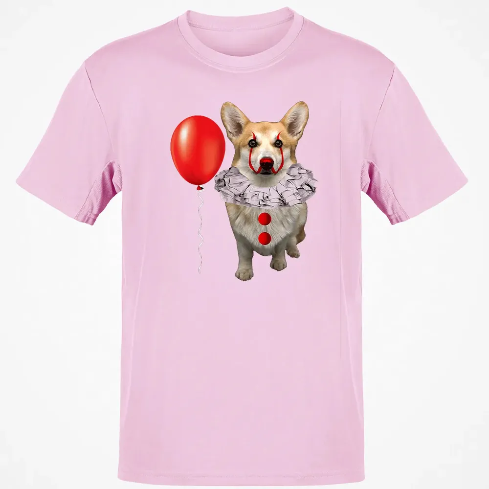 Corgi Scary Clown Funny Corgi Halloween Classic Unisex T-Shirt - 6