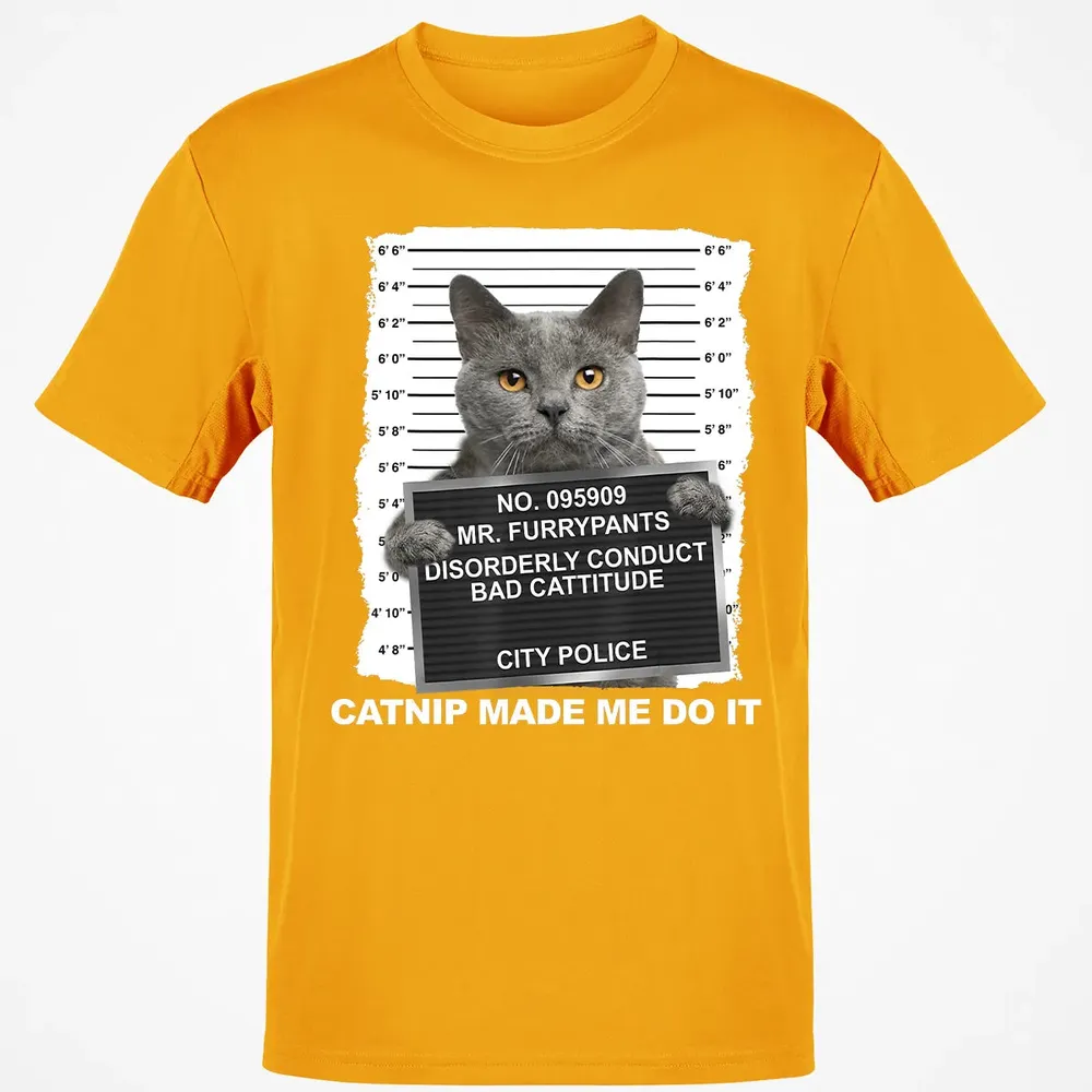 Catnip Made Me Do It Funny Cat Classic Unisex T-Shirt - 5