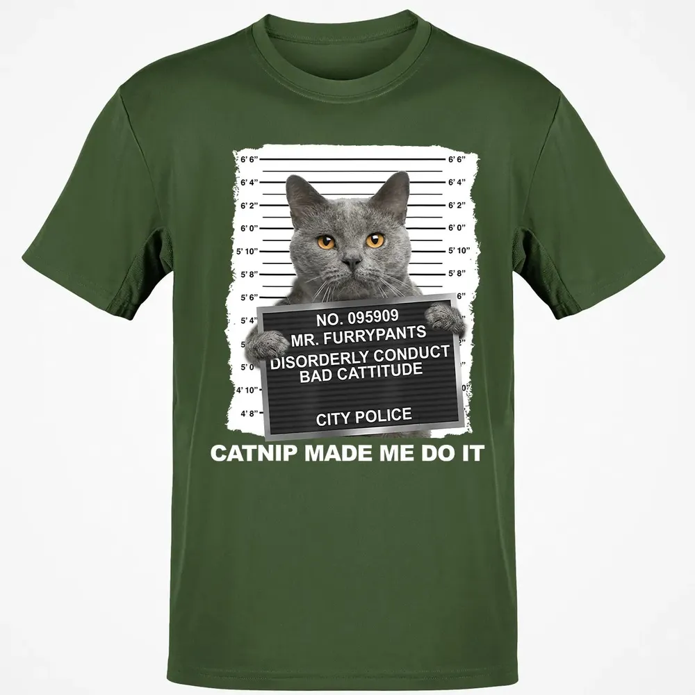 Catnip Made Me Do It Funny Cat Classic Unisex T-Shirt - 7