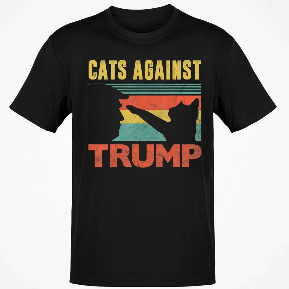 Cats Against Trump Funny Cat Punch Anti Hates Vote Out Classic Unisex T-Shirt - 2