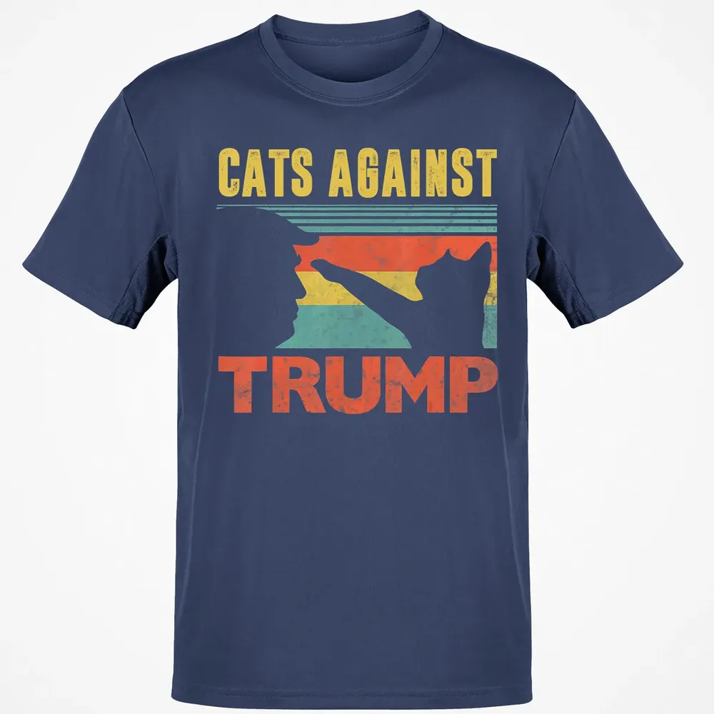 Cats Against Trump Funny Cat Punch Anti Hates Vote Out Classic Unisex T-Shirt - 8