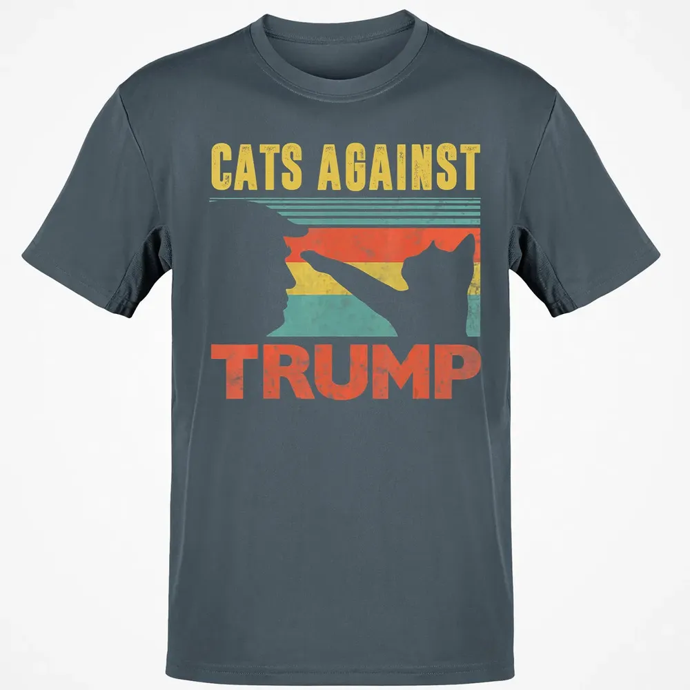 Cats Against Trump Funny Cat Punch Anti Hates Vote Out Classic Unisex T-Shirt - 4