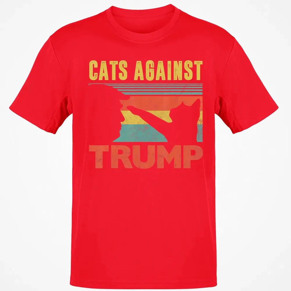 Cats Against Trump Funny Cat Punch Anti Hates Vote Out Classic Unisex T-Shirt - 11