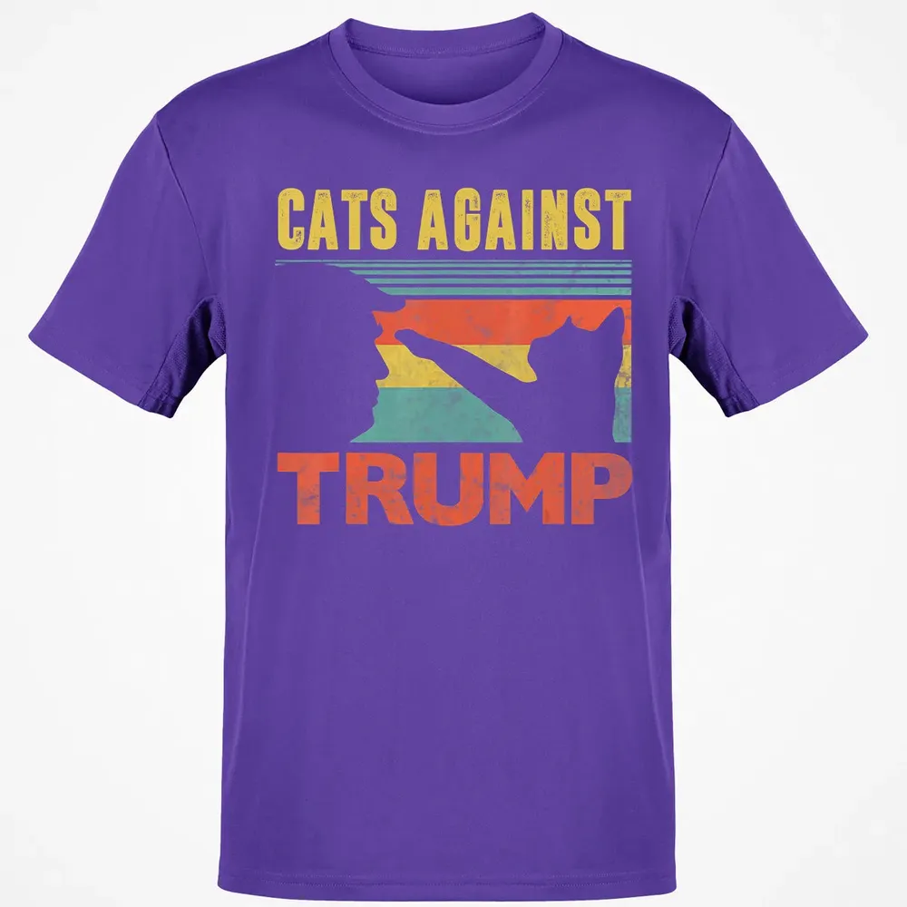 Cats Against Trump Funny Cat Punch Anti Hates Vote Out Classic Unisex T-Shirt - 10