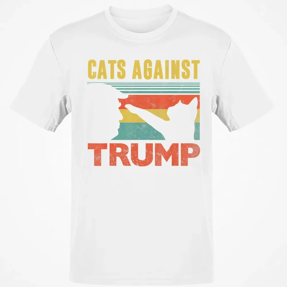 Cats Against Trump Funny Cat Punch Anti Hates Vote Out Classic Unisex T-Shirt - 13